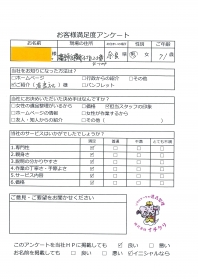 【アンケート画像】お一人暮らしだったお兄様の遺品整理　橿原市　N様　71歳